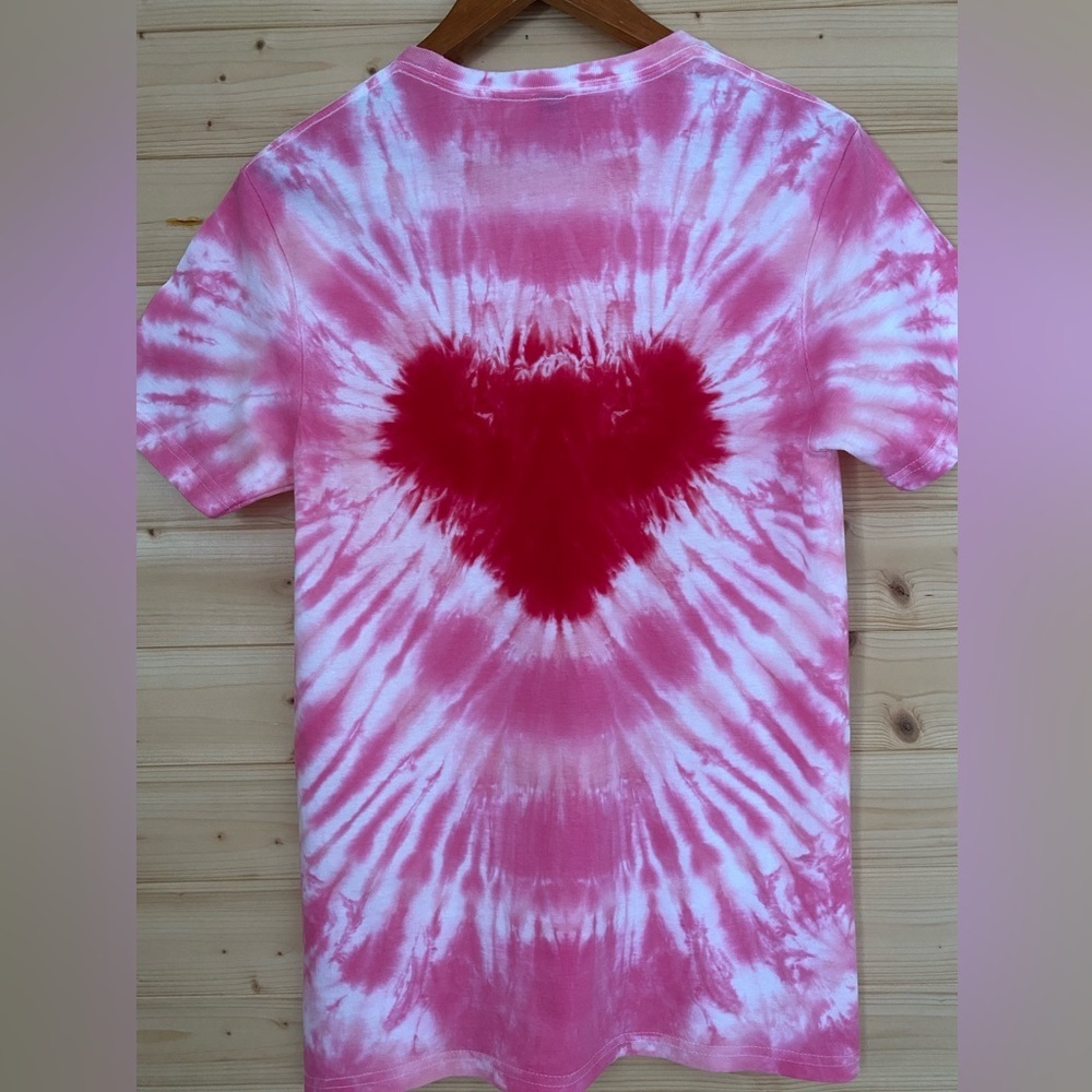 NEW GILDAN Soft Style Tie-Dye T-Shirt Pink Red White Small Boho Festival - Picture 5 of 8